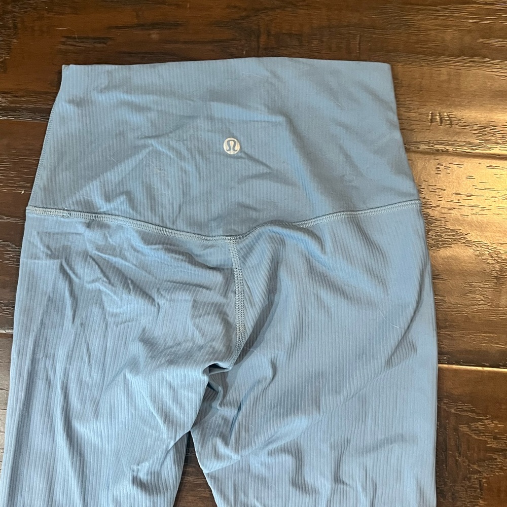 Lululemon Athletica Blue Ribbed Leggings - Picture 2 of 3